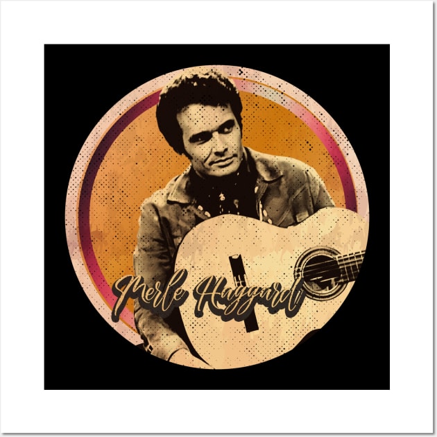 merle haggard retro 29 Wall Art by katroxdesignshopart444